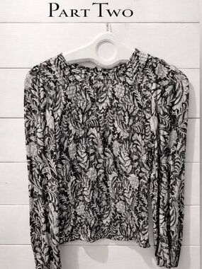 Smocked Print Blouse - Part Two (Size 34 / XS)